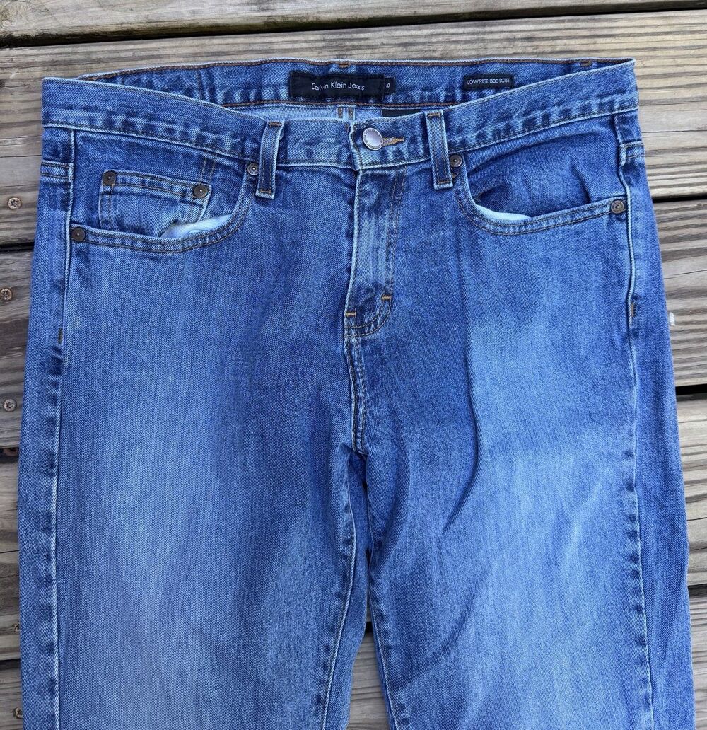 Vintage Calvin Klein Jeans Women's Size 10 Blue Denim Low Rise Bootcut - Picture 2 of 8